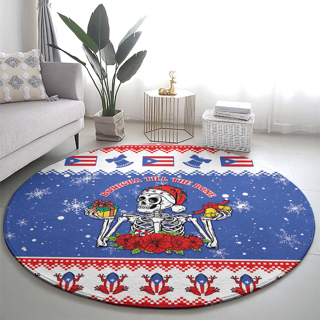 Puerto Rico Christmas Round Carpet Boricua Till The Bone - Wonder Print Shop