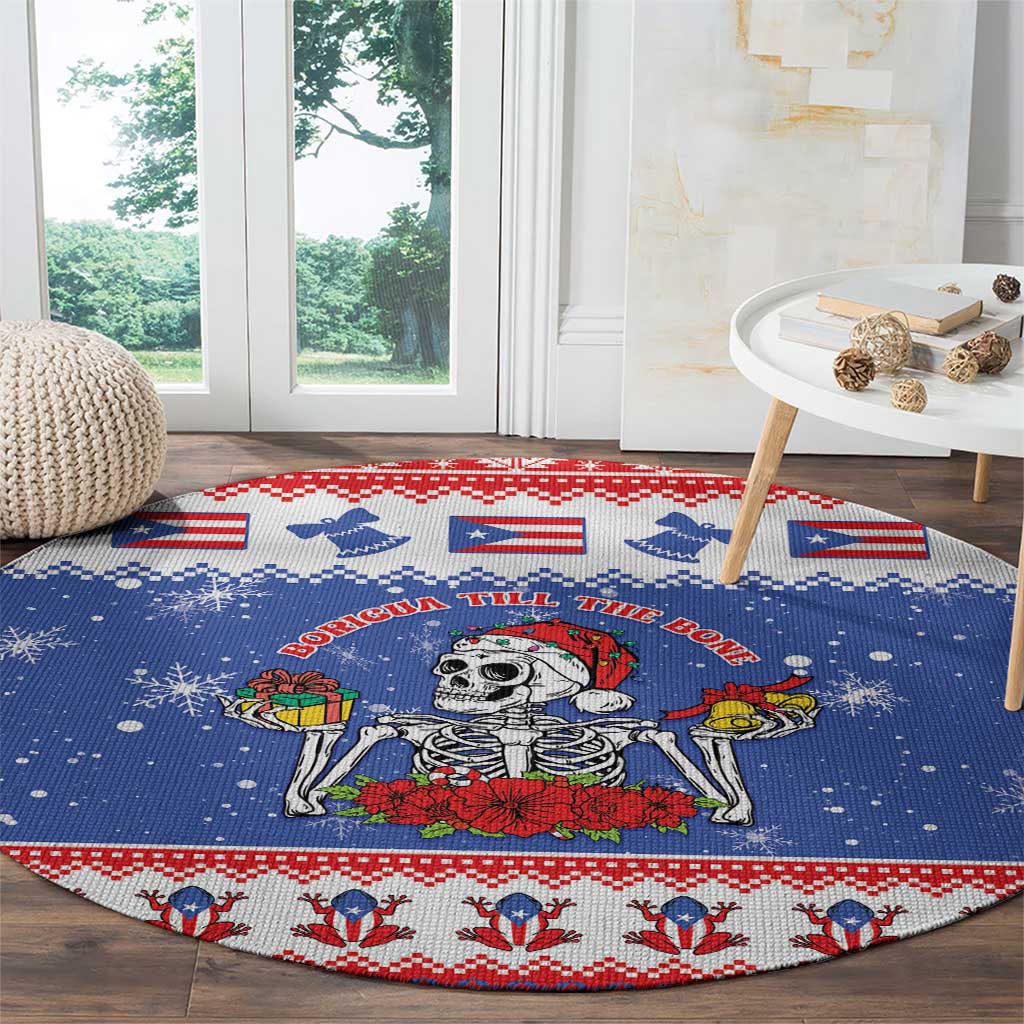 Puerto Rico Christmas Round Carpet Boricua Till The Bone - Wonder Print Shop