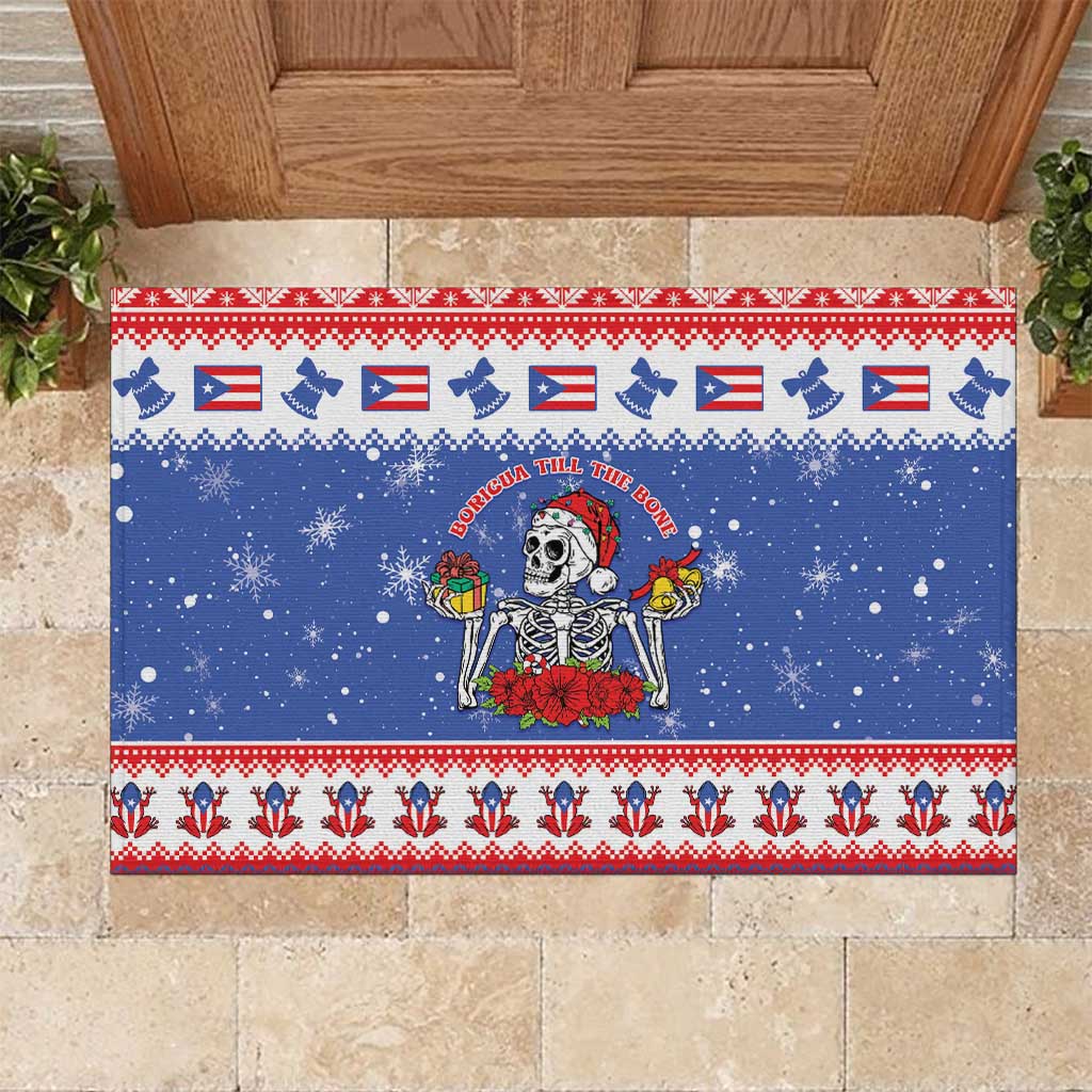 Puerto Rico Christmas Rubber Doormat Boricua Till The Bone - Wonder Print Shop