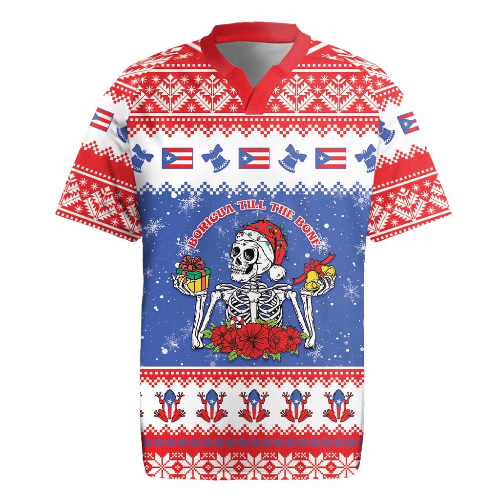 Puerto Rico Christmas Rugby Jersey Boricua Till The Bone - Wonder Print Shop
