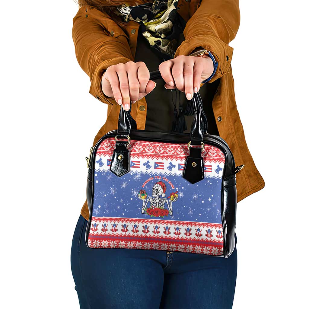 Puerto Rico Christmas Shoulder Handbag Boricua Till The Bone - Wonder Print Shop