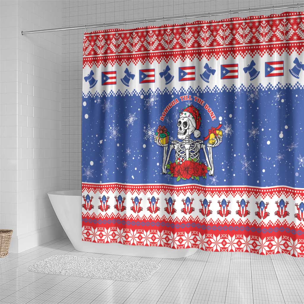 Puerto Rico Christmas Shower Curtain Boricua Till The Bone - Wonder Print Shop