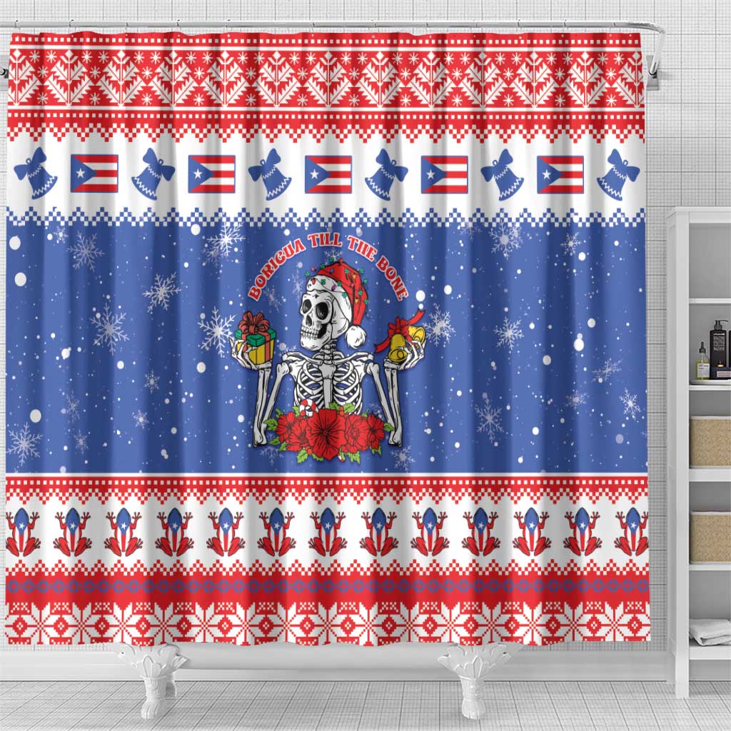 Puerto Rico Christmas Shower Curtain Boricua Till The Bone - Wonder Print Shop