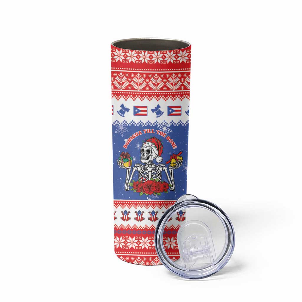 Puerto Rico Christmas Skinny Tumbler Boricua Till The Bone - Wonder Print Shop