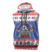 Puerto Rico Christmas Sleeveless Zip Hoodie Boricua Till The Bone - Wonder Print Shop