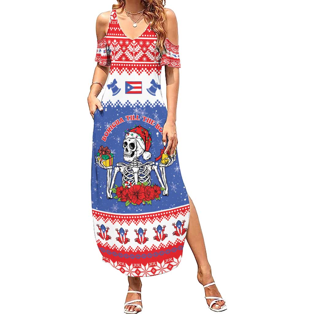 Puerto Rico Christmas Summer Maxi Dress Boricua Till The Bone - Wonder Print Shop