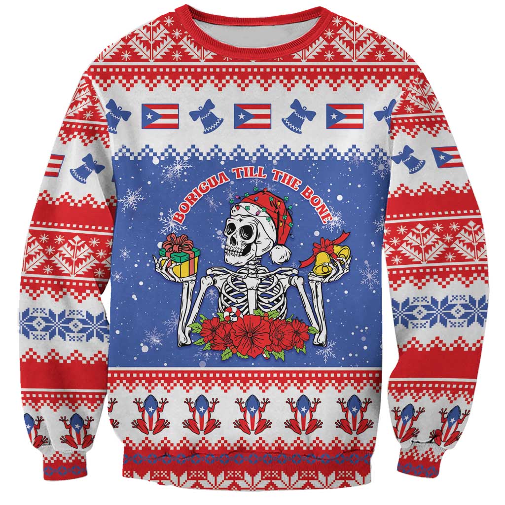 Puerto Rico Christmas Sweatshirt Boricua Till The Bone - Wonder Print Shop