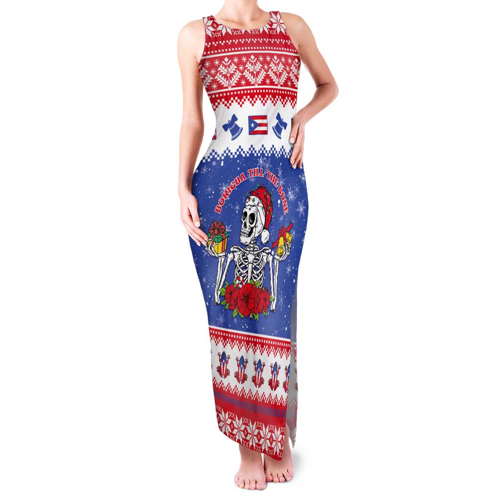 Puerto Rico Christmas Tank Maxi Dress Boricua Till The Bone - Wonder Print Shop