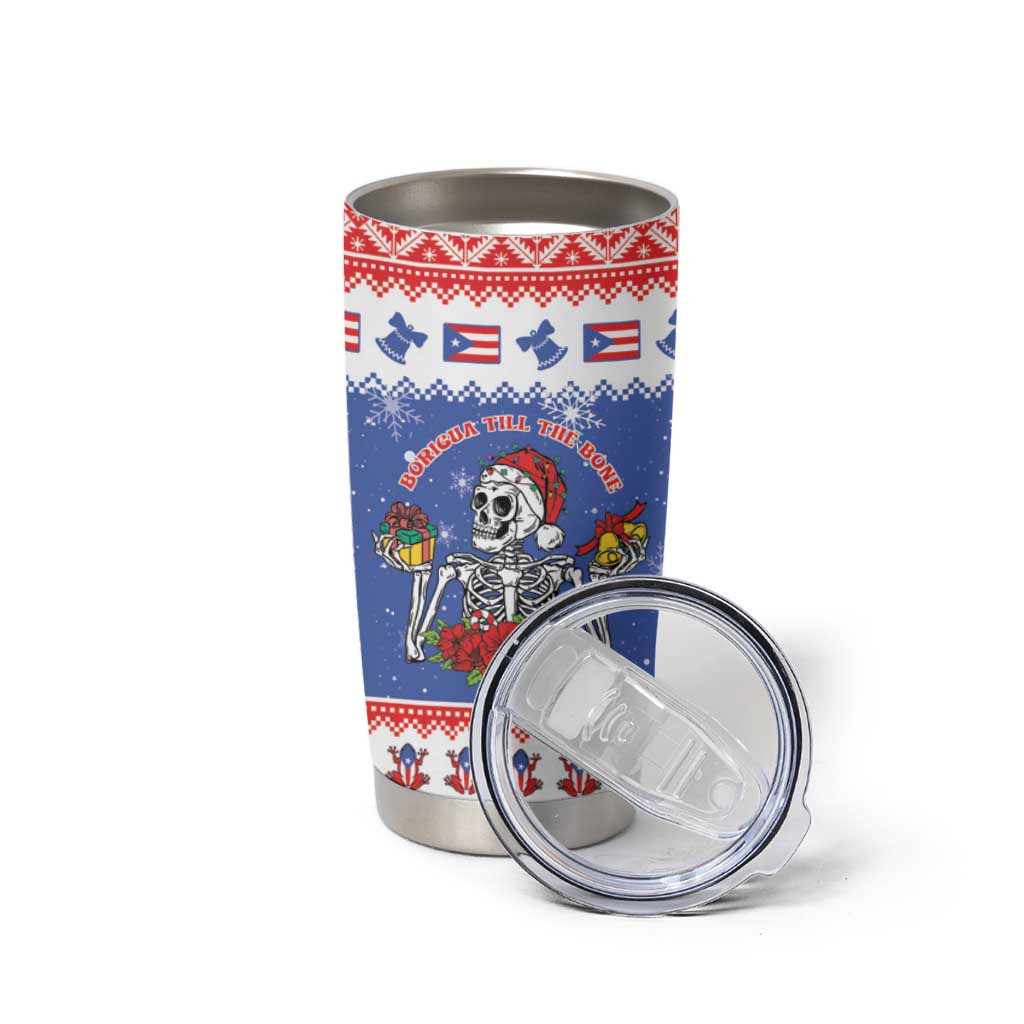 Puerto Rico Christmas Tumbler Cup Boricua Till The Bone - Wonder Print Shop