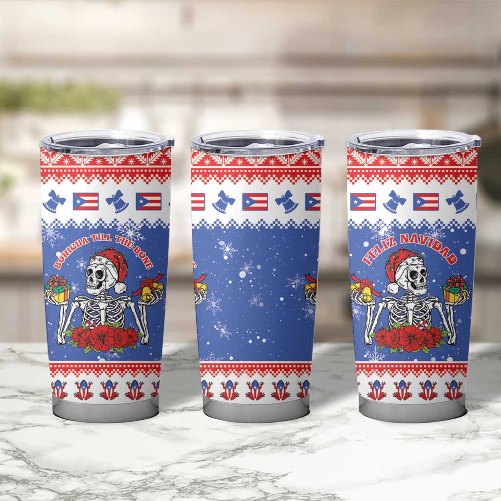 Puerto Rico Christmas Tumbler Cup Boricua Till The Bone - Wonder Print Shop