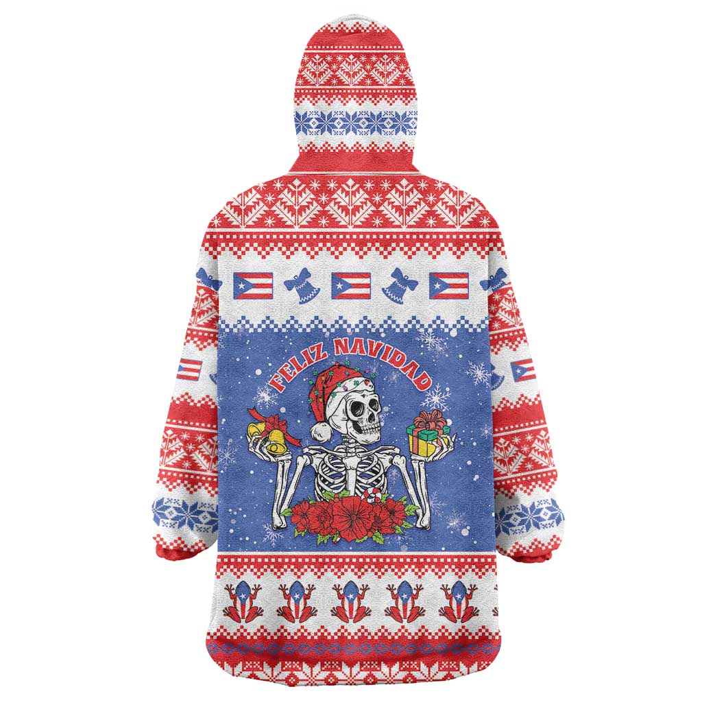 Puerto Rico Christmas Wearable Blanket Hoodie Boricua Till The Bone - Wonder Print Shop