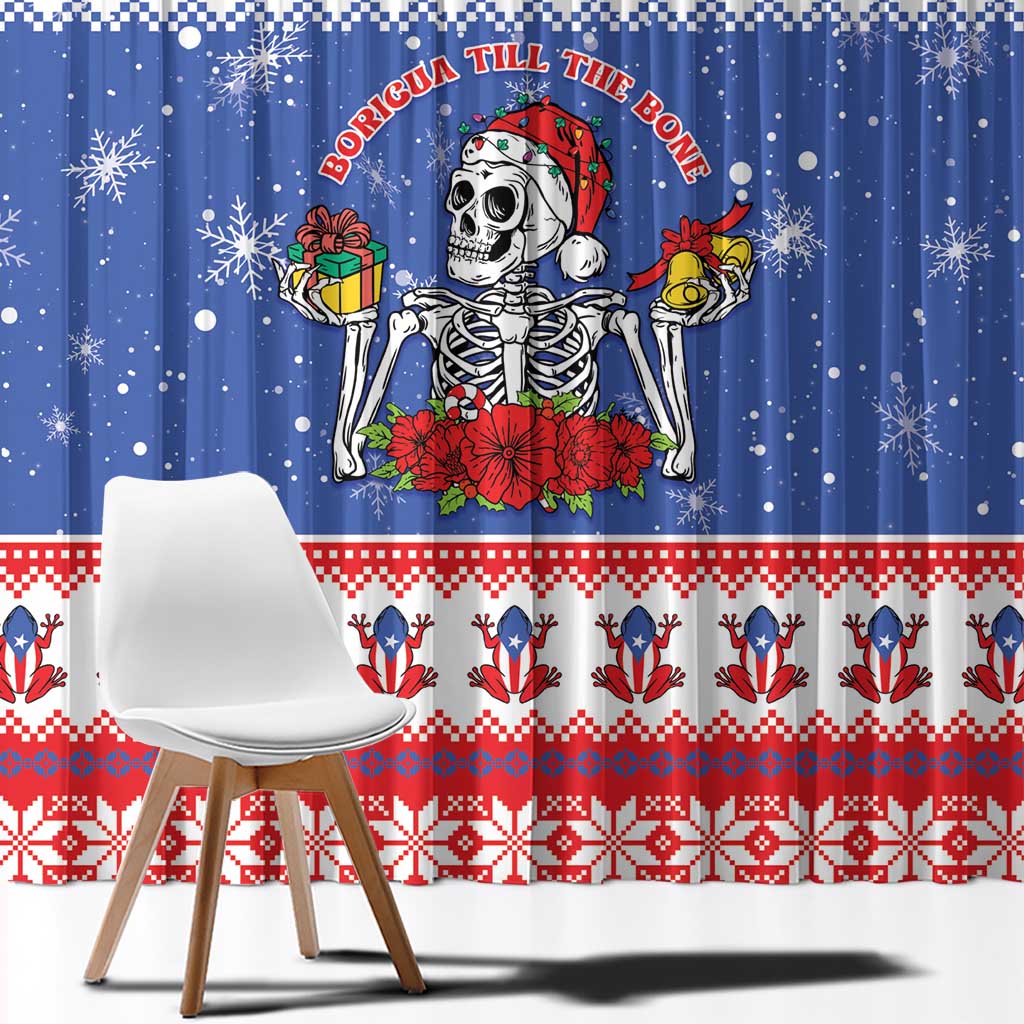Puerto Rico Christmas Window Curtain Boricua Till The Bone - Wonder Print Shop