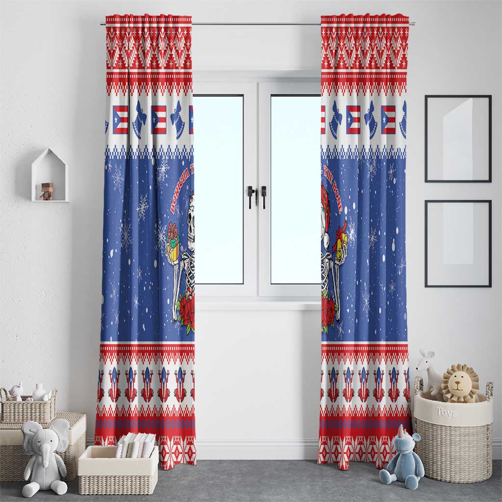 Puerto Rico Christmas Window Curtain Boricua Till The Bone - Wonder Print Shop