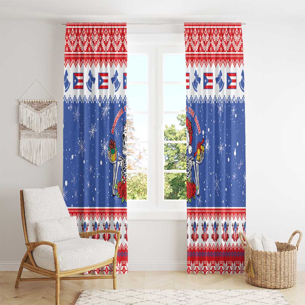 Puerto Rico Christmas Window Curtain Boricua Till The Bone - Wonder Print Shop