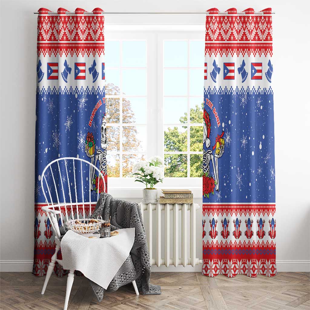 Puerto Rico Christmas Window Curtain Boricua Till The Bone - Wonder Print Shop