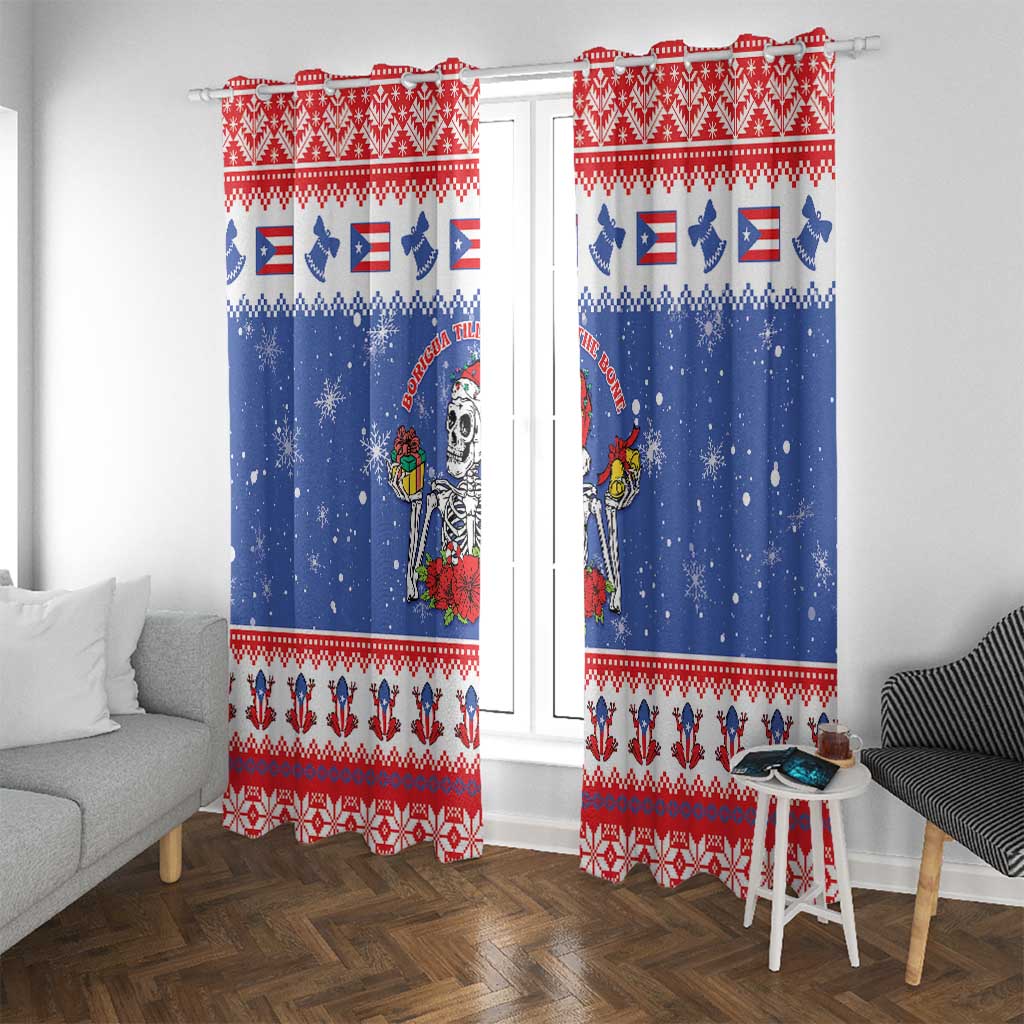 Puerto Rico Christmas Window Curtain Boricua Till The Bone - Wonder Print Shop