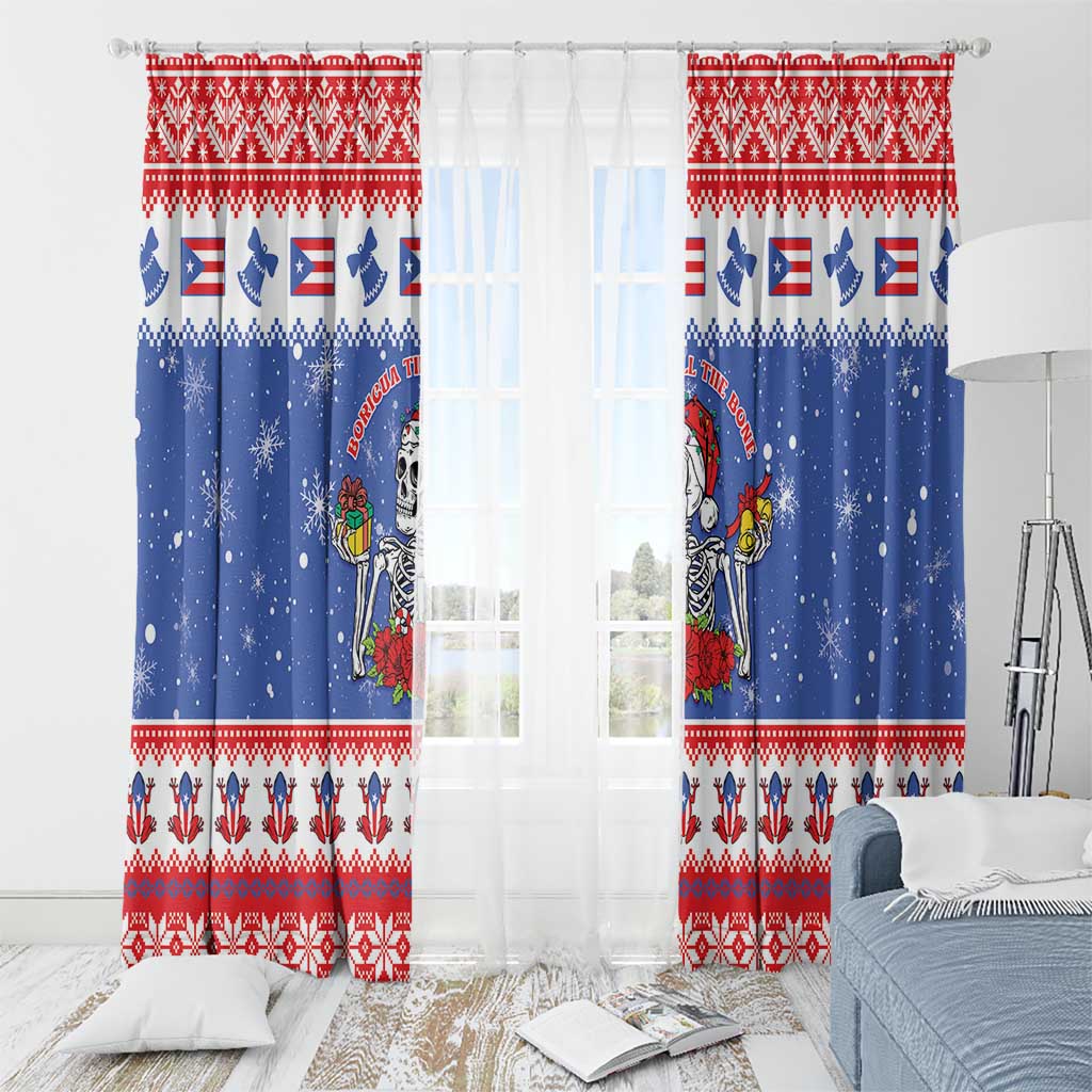 Puerto Rico Christmas Window Curtain Boricua Till The Bone - Wonder Print Shop