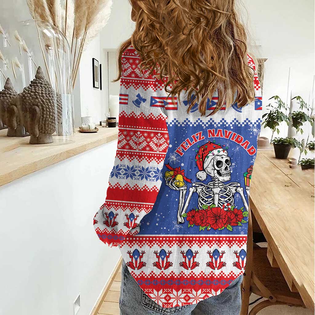Puerto Rico Christmas Women Casual Shirt Boricua Till The Bone - Wonder Print Shop