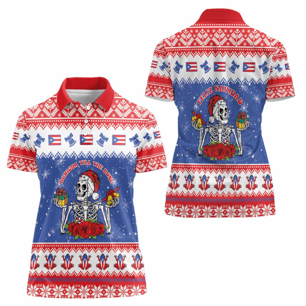Puerto Rico Christmas Women Polo Shirt Boricua Till The Bone - Wonder Print Shop