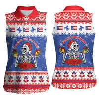 Puerto Rico Christmas Women Sleeveless Polo Shirt Boricua Till The Bone - Wonder Print Shop