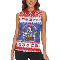 Puerto Rico Christmas Women Sleeveless Polo Shirt Boricua Till The Bone - Wonder Print Shop