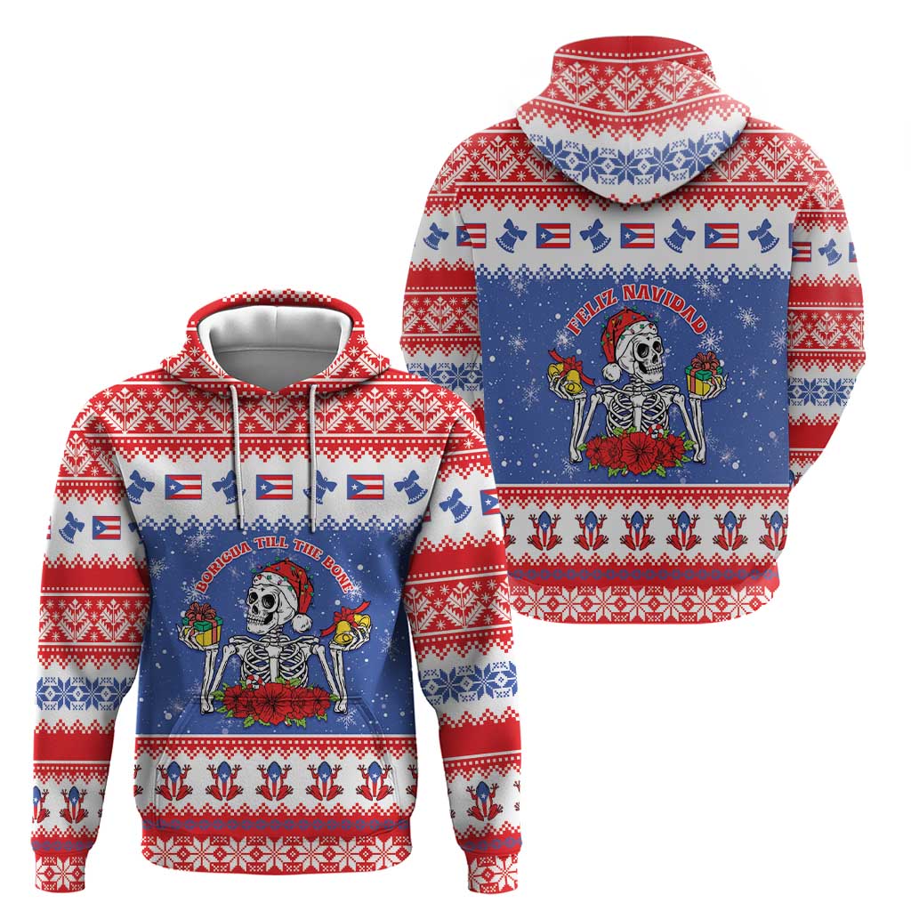 Puerto Rico Christmas Zip Hoodie Boricua Till The Bone - Wonder Print Shop