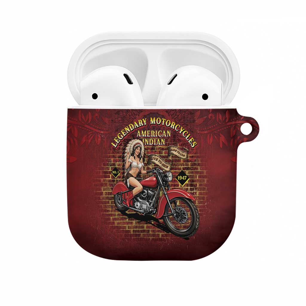 Native American Rider AirPods Case Legendary Motorcycle Vintage Pin Up Girl - Wonder Print Shop