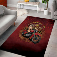 Native American Rider Area Rug Legendary Motorcycle Vintage Pin Up Girl - Wonder Print Shop