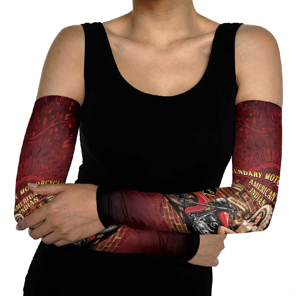 Native American Rider Arm Sleeves Legendary Motorcycle Vintage Pin Up Girl - Wonder Print Shop