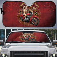 Native American Rider Auto Sun Shade Legendary Motorcycle Vintage Pin Up Girl - Wonder Print Shop