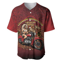 Native American Rider Baseball Jersey Legendary Motorcycle Vintage Pin Up Girl - Wonder Print Shop