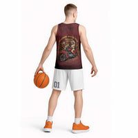 Native American Rider Basketball Jersey Legendary Motorcycle Vintage Pin Up Girl - Wonder Print Shop