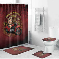 Native American Rider Bathroom Set Legendary Motorcycle Vintage Pin Up Girl - Wonder Print Shop