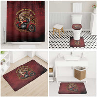 Native American Rider Bathroom Set Legendary Motorcycle Vintage Pin Up Girl - Wonder Print Shop