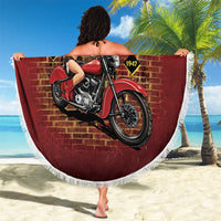 Native American Rider Beach Blanket Legendary Motorcycle Vintage Pin Up Girl - Wonder Print Shop