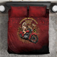 Native American Rider Bedding Set Legendary Motorcycle Vintage Pin Up Girl - Wonder Print Shop