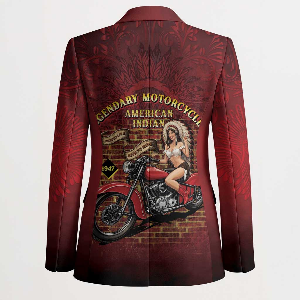 Native American Rider Blazer Legendary Motorcycle Vintage Pin Up Girl - Wonder Print Shop