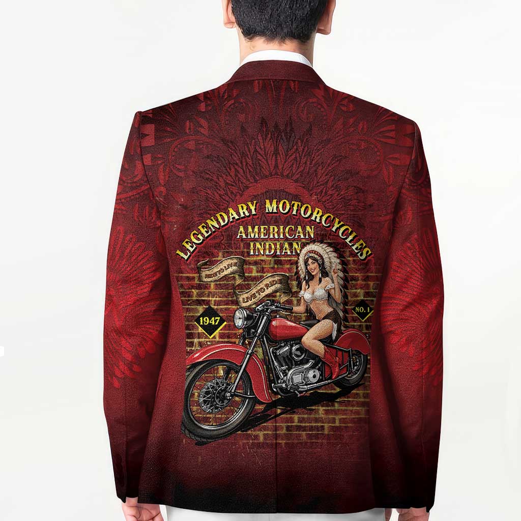 Native American Rider Blazer Legendary Motorcycle Vintage Pin Up Girl - Wonder Print Shop