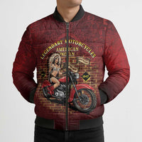 Native American Rider Bomber Puffer Jacket Legendary Motorcycle Vintage Pin Up Girl - Wonder Print Shop