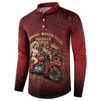 Native American Rider Button Sweatshirt Legendary Motorcycle Vintage Pin Up Girl - Wonder Print Shop