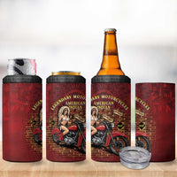 Native American Rider 4 in 1 Can Cooler Tumbler Legendary Motorcycle Vintage Pin Up Girl - Wonder Print Shop