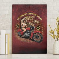 Native American Rider Canvas Wall Art Legendary Motorcycle Vintage Pin Up Girl - Wonder Print Shop