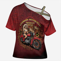Native American Rider Cross Shoulder Shirt Legendary Motorcycle Vintage Pin Up Girl - Wonder Print Shop