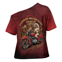 Native American Rider Cross Shoulder Shirt Legendary Motorcycle Vintage Pin Up Girl - Wonder Print Shop