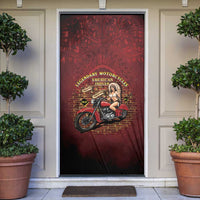 Native American Rider Door Cover Legendary Motorcycle Vintage Pin Up Girl - Wonder Print Shop
