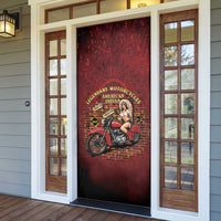 Native American Rider Door Cover Legendary Motorcycle Vintage Pin Up Girl - Wonder Print Shop