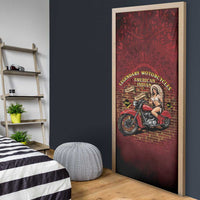 Native American Rider Door Cover Legendary Motorcycle Vintage Pin Up Girl - Wonder Print Shop