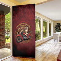 Native American Rider Door Cover Legendary Motorcycle Vintage Pin Up Girl - Wonder Print Shop