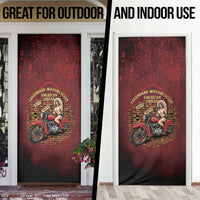 Native American Rider Door Cover Legendary Motorcycle Vintage Pin Up Girl - Wonder Print Shop