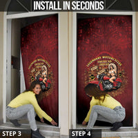 Native American Rider Door Cover Legendary Motorcycle Vintage Pin Up Girl - Wonder Print Shop